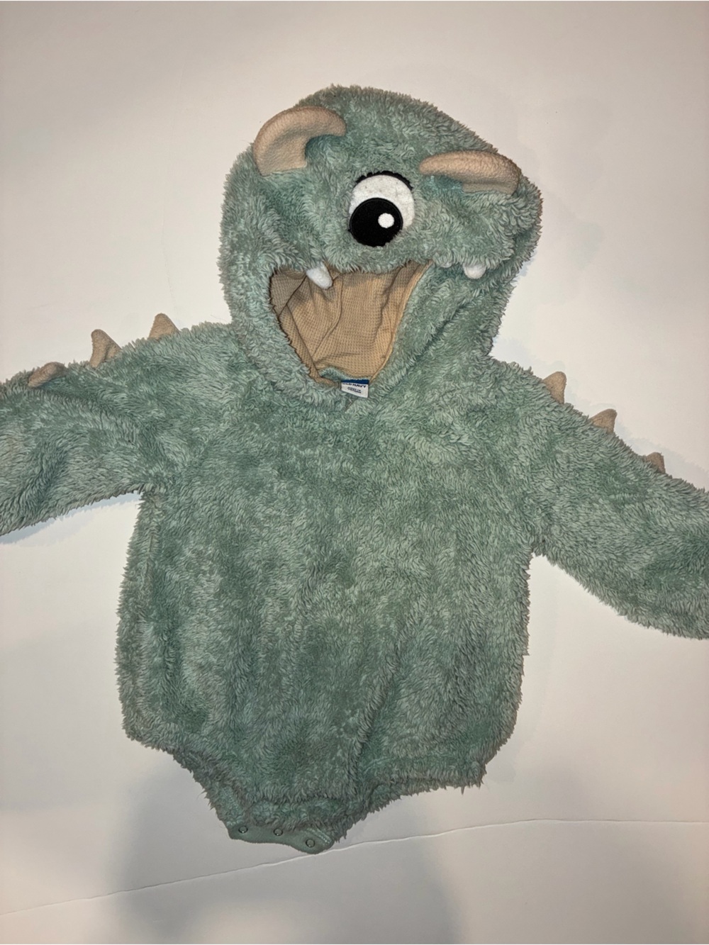 Old Navy Plush Monster Hooded Onesie - Teal Green